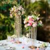 Nuptio 2 Pcs Wedding Vase & 2 Pcs Artificial Flowers Set for Wedding Centerpieces for Tables view 2