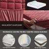 QQXX Solid Color Quilted Fitted Sheet, Ultra Soft Warm Velvet Stretch Bedding Sheet, Winter Thick Deep Pocket Mattress Protector Cover(King 200x200cm, A) view 4