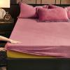 QQXX Velvet Fitted Sheet with 11.8''Deep Pocket, Shaggy Fuzzy Ultra Soft Sheet with Pillowcases, Winter Warm Elastic Bottom Fitted Sheet(120x200cm(47x79), Pink A) view 3