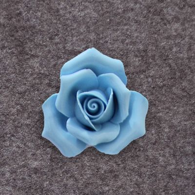 Ceramic Flower Blue Roses Handcrafted Sculpture 3D Wall Art Decor Home Living Room Office Wedding Gift