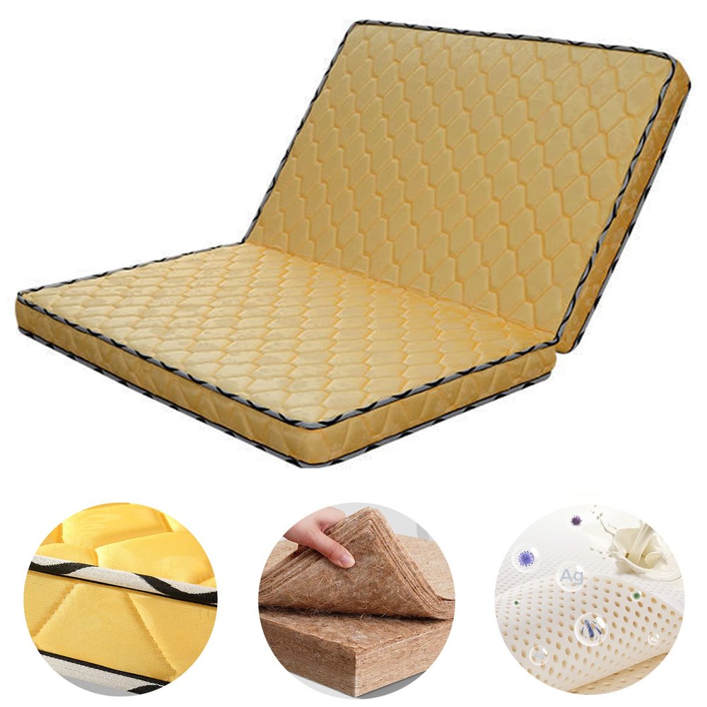 LZTENRETO Firm Coconut Coir Mattress, 3E Coconut Palm Mattress Pad, Thick Coir Mattress Pad in 6cm,9cm,11cm, Foldable (Yellow,80x200x11cm(32"x80"x4.3"))