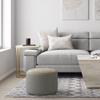 SIMPLIHOME Serena Contemporary Round Braided Pouf in Dove Grey Cotton for the Living Room, Bedroom and Kids Room view 2
