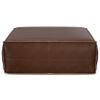 SIMPLIHOME Brody Extra Large Coffee Table Pouf - 36 inch Wide Upholstered Vegan Leather Square Ottoman in Distressed Dark Brown, Boho Footstool or Extra Seating for Living Room, Assembled view 3