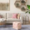 SIMPLIHOME Zoey Boho Cube Woven Pouf in Maroon Cotton and Wool for the Living Room, Bedroom and Kids Room view 2