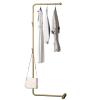 ARALEL Garment Rack Freestanding Metal Clothing Rack, Entryway Coats Hanger Stand with 3 Hooks, Space Saving Clothes Rail for Bedroom, Corner Coat Rack for Hanging Clothes,Gold view 1
