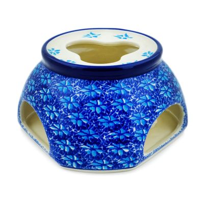 Polmedia Polish Pottery Heater - Deep Into The Blue Sea Pattern Handmade in Boleslawiec Poland by Ceramika Artystyczna + Certificate of Authenticity