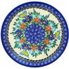 Polmedia Polish Pottery Dessert Plate UNIKAT - Butterfly Flower Bed Pattern Handmade in Boleslawiec Poland by Ceramika Dalia + Certificate of Authenticity view 1
