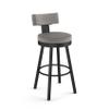 Amisco Morgan 30 in. Swivel Bar Stool - Silver Grey Polyester/Black Metal view 1
