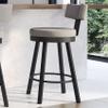 Amisco Morgan 30 in. Swivel Bar Stool - Silver Grey Polyester/Black Metal view 2