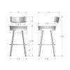 Amisco Morgan 30 in. Swivel Bar Stool - Silver Grey Polyester/Black Metal view 3