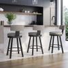 Amisco Morgan 30 in. Swivel Bar Stool - Silver Grey Polyester/Black Metal view 4