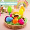 JOYIN 3.15" 144 PCS Plastic Easter Eggs 6 Golden Eggs, Large Empty Eggshells Fillable for Easter Hunt, Parties, Basket Stuffers Filler, Classroom Prize Supplies view 4