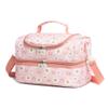 Life on track Insulated Kids Dual Compartment Lunch Bags Tote for Girls Boys Toddler Lunch Boxes Pre-School Toddler Kindergarten Elementary Picnic Food Cooler Thermal with Strap (Rainbow Daisies) view 1