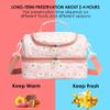 Life on track Insulated Kids Dual Compartment Lunch Bags Tote for Girls Boys Toddler Lunch Boxes Pre-School Toddler Kindergarten Elementary Picnic Food Cooler Thermal with Strap (Rainbow Daisies) view 4