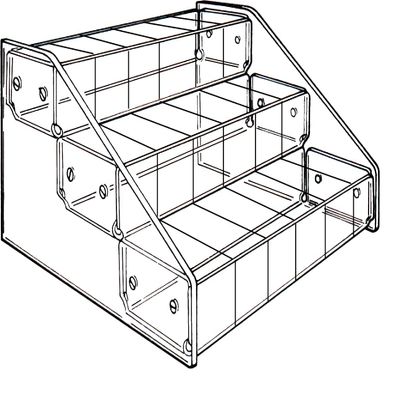 cBox CuteBox Company Clear Acrylic 3 Tier 18 Bin Organizer (16" x 11.75" x 7") for Retail, Merchandise, Display, Jewelry, Repair Parts, Beads, Trinkets, Tchotchkes, Storage, Organization