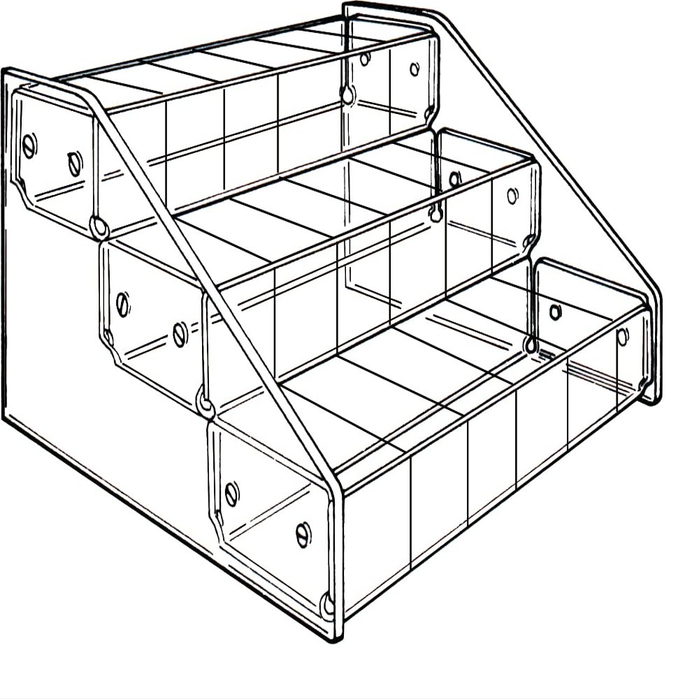cBox CuteBox Company Clear Acrylic 3 Tier 18 Bin Organizer (16" x 11.75" x 7") for Retail, Merchandise, Display, Jewelry, Repair Parts, Beads, Trinkets, Tchotchkes, Storage, Organization