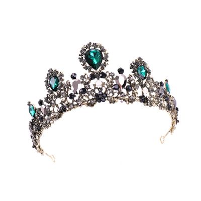 Baroque Crown Tiara Hair Jewelry Alloy Rhinestone Headdress