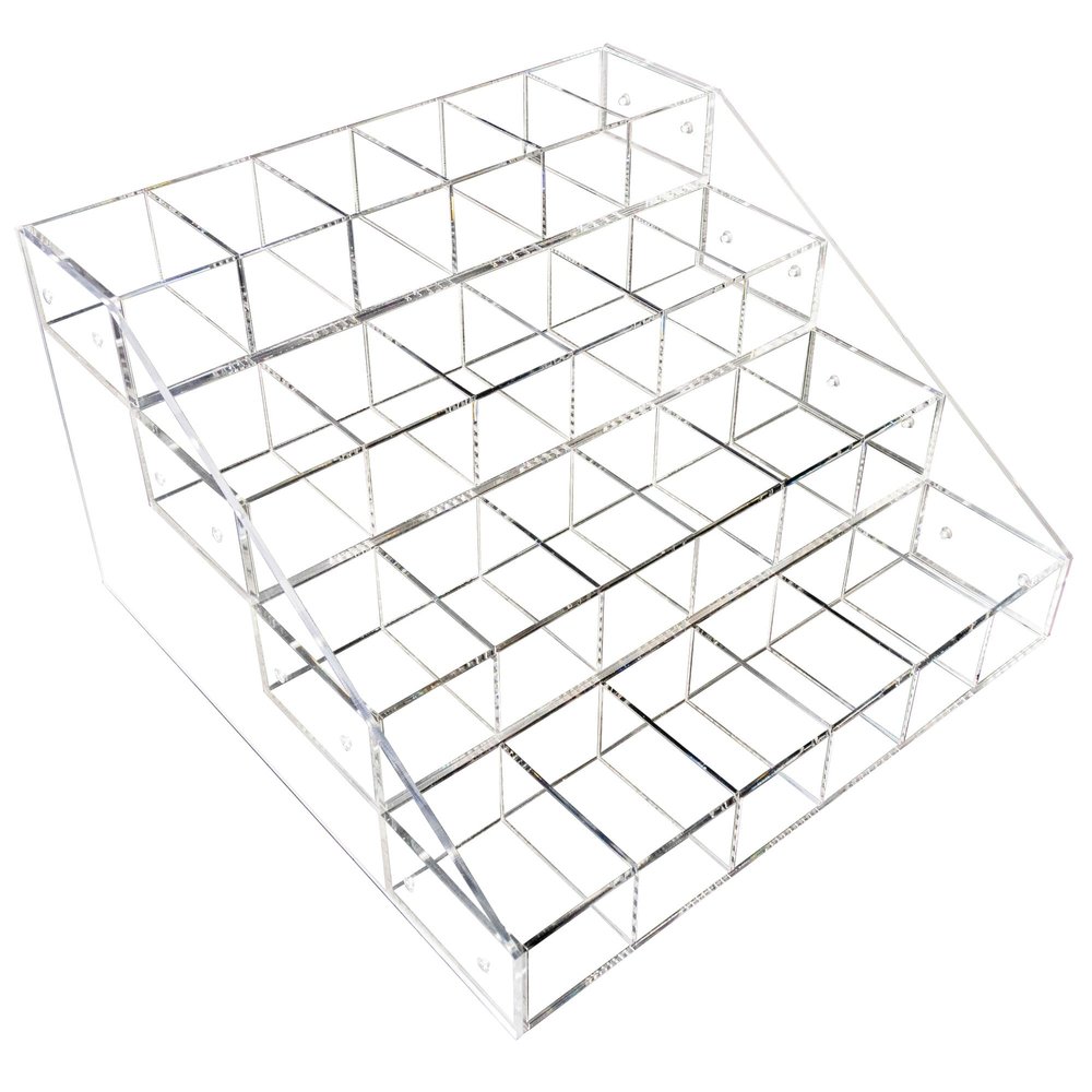 CuteBox Company Clear Acrylic 4 Tier 24 Bin Organizer (16" x 15.5" x 9.5") for Retail, Merchandise, Display, Jewelry, Repair Parts, Beads, Trinkets, Tchotchkes, Storage, Organization