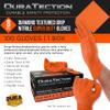 Dura-Gold Duratection 8 Mil Orange Super Duty Diamond Textured Nitrile Disposable Gloves, Box of 100, Medium - Latex Free, Powder Free, Food Safe, Safety Protection Work Gloves, Mechanical, Industrial view 2