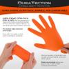 Dura-Gold Duratection 8 Mil Orange Super Duty Diamond Textured Nitrile Disposable Gloves, Box of 100, Medium - Latex Free, Powder Free, Food Safe, Safety Protection Work Gloves, Mechanical, Industrial view 4