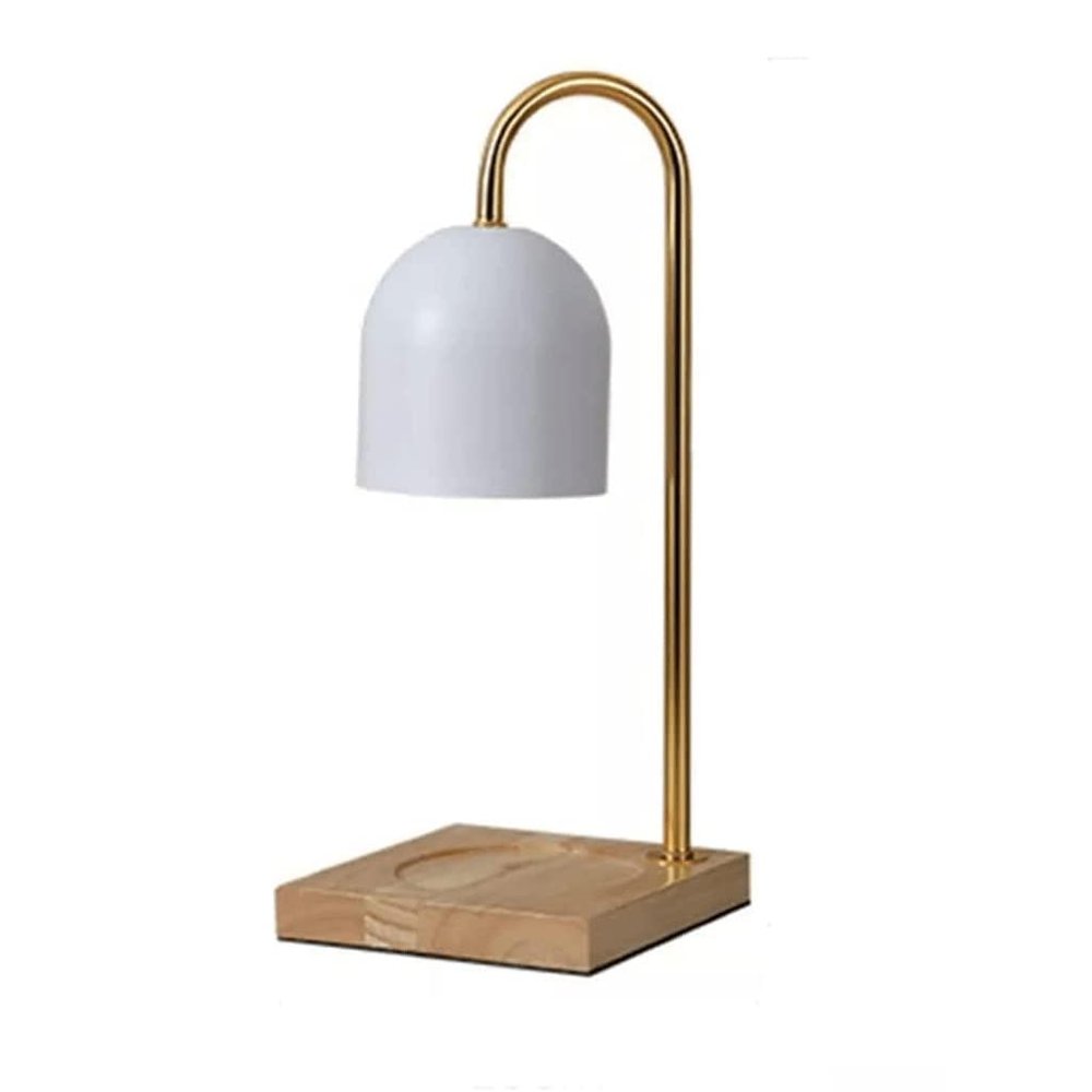 Candle Heater Cordless Candle Lamp Warmer with Log Base Fire-Free Aromatherapy Lamp Nordic Melting Wax Lamp for Cafe Home Office Bedside Indoor