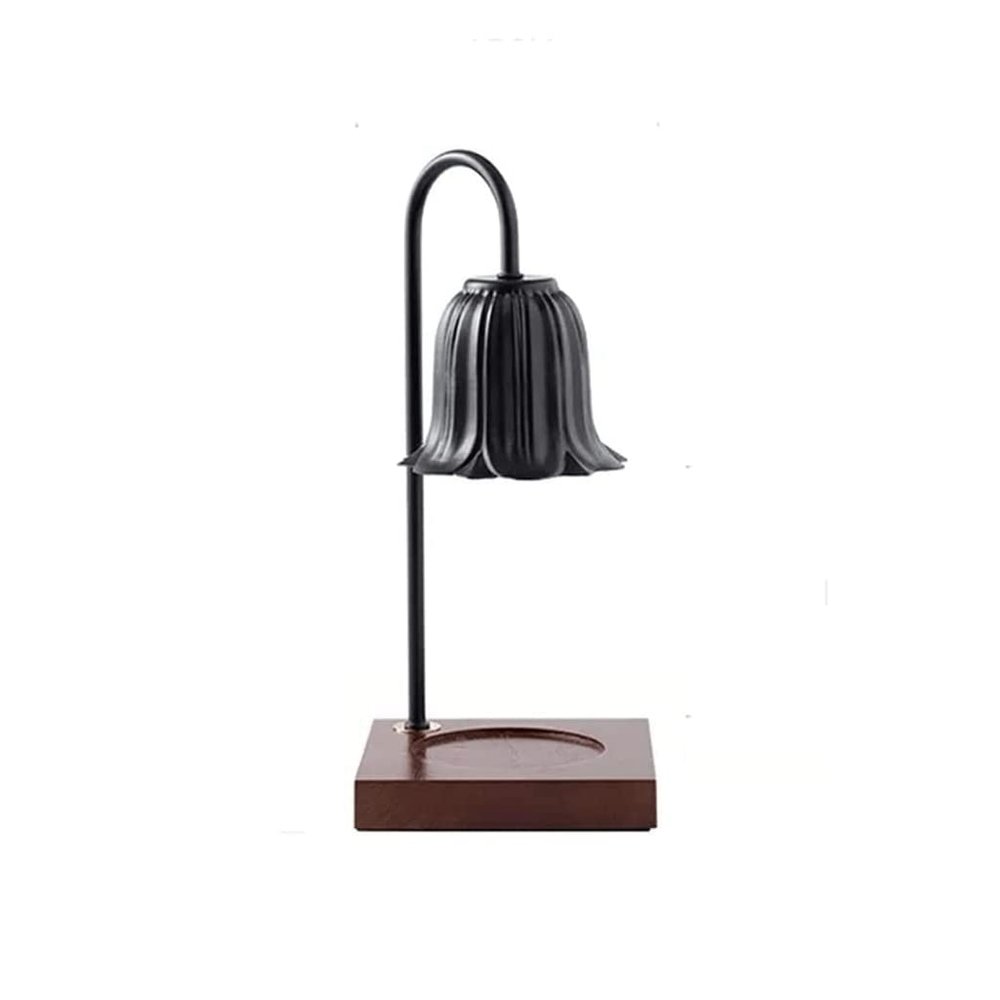 Candle Heater Candle Melting Lamp Orchid Shape Simple Candle Wax Melting Lamp Nordic Retro Melting Wax Lamp for Home CafeBlack,White Bedside Indoor