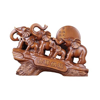 KIZQYN Table Desktop Decor Elephant Decoration Lucky Crafts Elephant Statue Living Room Entrance TV Cabinet Furnishing Statue for Good Feng Shui Wealth Home Decor Elephant Statue Ornament (Size : CH)
