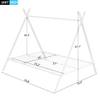 Quarte Kids Metal Floor House Bed with Slat with Roof,Full Size Tent Play Bed for Toddler Kids Teens Girls Boys Bedroom Use,No Box Spring Needed (White#d) view 2