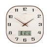 KIZQYN Wall Clocks Wall Clock - Silent Non-Ticking Wall Clocks Battery Operated - Modern Style Wooden Clock Decorative with Perpetual Calendar and Thermometer Display Decor Clock (Size : L) view 1
