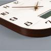 KIZQYN Wall Clocks Wall Clock - Silent Non-Ticking Wall Clocks Battery Operated - Modern Style Wooden Clock Decorative with Perpetual Calendar and Thermometer Display Decor Clock (Size : L) view 4
