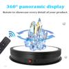 DOZPAL Electric Rotating Display Stand, Rotating Turntable 42cm with Three-Color Lighting, 50kg Centric Loading for Jewelry, Collectible Display, Remote Control,Black view 3