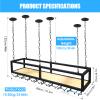Ceiling Wine Glass Rack - Hanging Wine Rack with Glass Holder and Shelf, Height Adjustable Industrial Hanging Wine Bottle Holder, Black Metal Ceiling Shelf for Bar Cafe Kitchen (31.49.88.6in) view 2