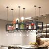 Ceiling Wine Glass Rack - Hanging Wine Rack with Glass Holder and Shelf, Height Adjustable Industrial Hanging Wine Bottle Holder, Black Metal Ceiling Shelf for Bar Cafe Kitchen (31.49.88.6in) view 3