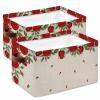 2 PCS Large Storage Baskets Bins Valentine's Flower Collapsible Storage Box Laundry Organizer for Closet Shelf Nursery Kids Bedroom Retro Red Rose Spring Floral Saint view 1