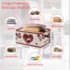 2 PCS Large Storage Baskets Bins Farmhouse Valentine's Collapsible Storage Box Laundry Organizer for Closet Shelf Nursery Kids Bedroom Red Saint Love-Tree Country Plaid Bird view 2