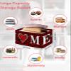 1 PC Large Storage Baskets Bins Red Love Collapsible Storage Box Laundry Organizer for Closet Shelf Nursery Kids Bedroom Valentine's Day Saint Country Rustic Plaid Black view 2