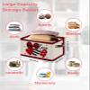 2 PCS Large Storage Baskets Bins Romantic Love Collapsible Storage Box Laundry Organizer for Closet Shelf Nursery Kids Bedroom Saint Valentine's Day Plaid Heart Boho Plaid view 2