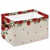 1 PC Large Storage Baskets Bins Valentine's Flower Collapsible Storage Box Laundry Organizer for Closet Shelf Nursery Kids Bedroom Retro Red Rose Spring Floral Saint view 1