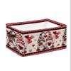 1 PC Large Storage Baskets Bins Valentine's Day Collapsible Storage Box Laundry Organizer for Closet Shelf Nursery Kids Bedroom Rustic Gnomes Saint Red Love Heart Plaid view 1