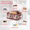 1 PC Large Storage Baskets Bins Valentine's Day Collapsible Storage Box Laundry Organizer for Closet Shelf Nursery Kids Bedroom Rustic Gnomes Saint Red Love Heart Plaid view 2