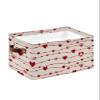 1 PC Large Storage Baskets Bins Valentine's Love Collapsible Storage Box Laundry Organizer for Closet Shelf Nursery Kids Bedroom Saint Red Heart Stripes Retro view 1
