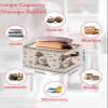 1 PC Large Storage Baskets Bins Brown Coffee Gnomes Collapsible Storage Box Laundry Organizer for Closet Shelf Nursery Kids Bedroom Rustic Farmhouse Plaid Winter Snowflake view 2
