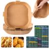 Air Fryer Disposable Paper Liner, Square Parchment Cooking Non-Stick, Baking Roasting Food Grade Paper for Air Fryer, Microwave Oven, Frying Pan, Oil-proof, Water-proof (200PCS 6.3 Inch Natural) view 1