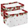 2 PCS Large Storage Baskets Bins Valentine's Day Collapsible Storage Box Laundry Organizer for Closet Shelf Nursery Kids Bedroom Retro Red Rose Flower Saint Spring view 1
