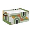 1 PC Large Storage Baskets Bins Modern Collapsible Storage Box Laundry Organizer for Closet Shelf Nursery Kids Bedroom Middle Century Abstract Geometric Olive Green view 1