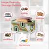 1 PC Large Storage Baskets Bins Modern Collapsible Storage Box Laundry Organizer for Closet Shelf Nursery Kids Bedroom Middle Century Abstract Geometric Olive Green view 2