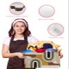 2 PCS Large Storage Baskets Bins Abstract Modern Collapsible Storage Box Laundry Organizer for Closet Shelf Nursery Kids Bedroom Farmhouse Brown Geometric Middle Century view 4