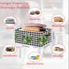1 PC Large Storage Baskets Bins Grey Plaid Collapsible Storage Box Laundry Organizer for Closet Shelf Nursery Kids Bedroom Farmhouse Green Garland Plant Floral view 2