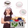 1 PC Large Storage Baskets Bins Farmhouse Collapsible Storage Box Laundry Organizer for Closet Shelf Nursery Kids Bedroom Grey Woodgrain Green Garland Plaid view 4