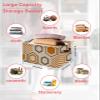 1 PC Large Storage Baskets Bins Geometric Collapsible Storage Box Laundry Organizer for Closet Shelf Nursery Kids Bedroom Modern Abstract Orange Grey Farmhouse Burlap view 2